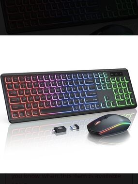 RGB Wireless Keyboard and Mouse Combo - Black